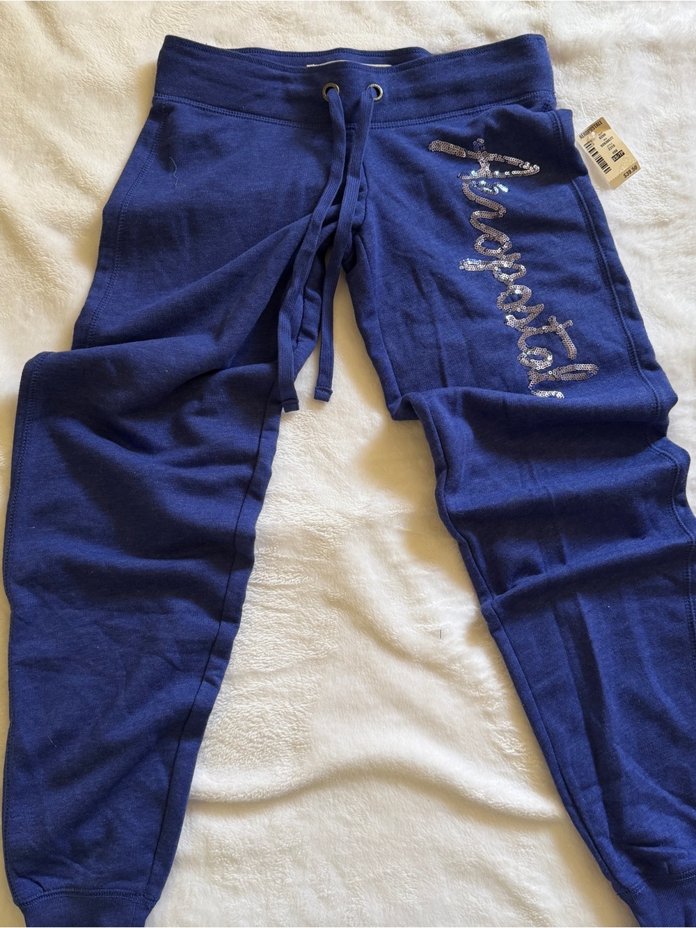 Aeropostale Royal Blue Sequin Logo Joggers